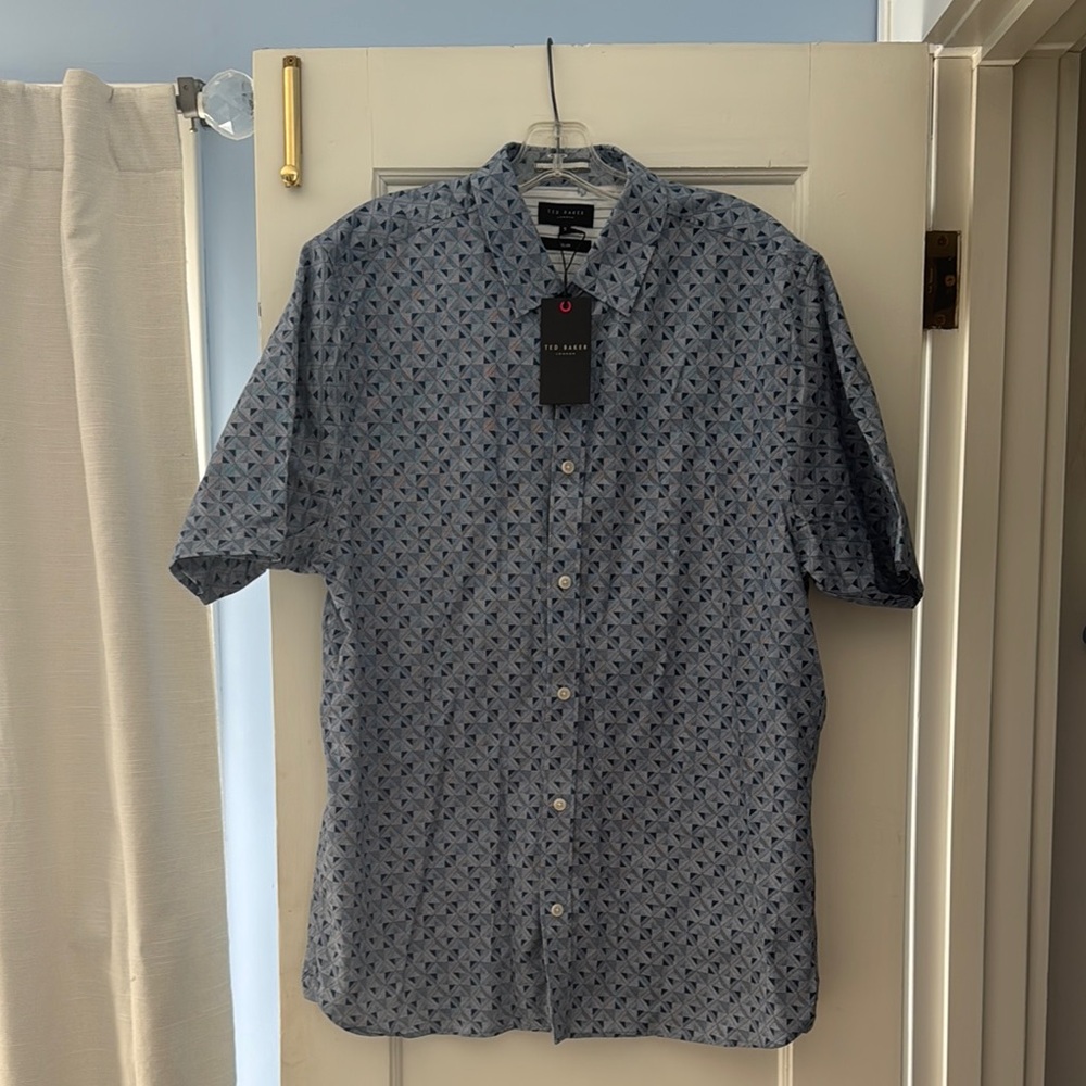 Ted Baker Blue Patterned Men's Shirt